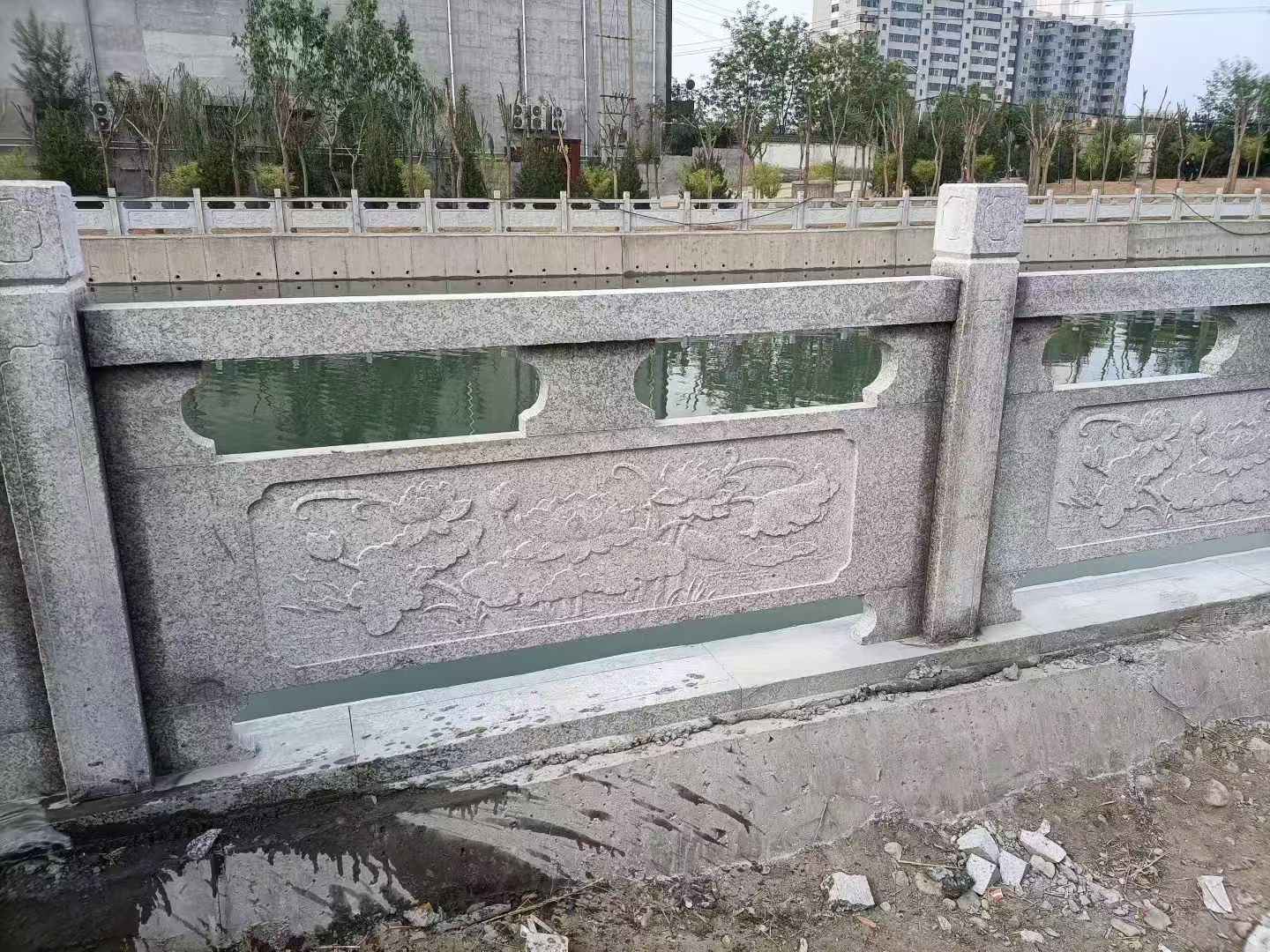 芜湖 芙蓉白大花桥梁、河道，石材栏杆、围栏、护栏