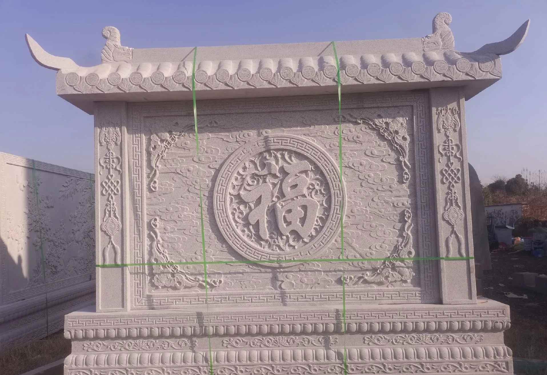 芜湖 芝麻白花岗岩屏风，照壁，影壁